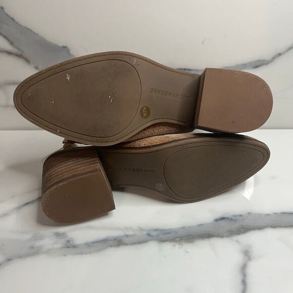 Lucky Brand Women's Brown Perforated Leather Slingback Mule Lideton Bootie Sz 7 - Picture 7 of 7
